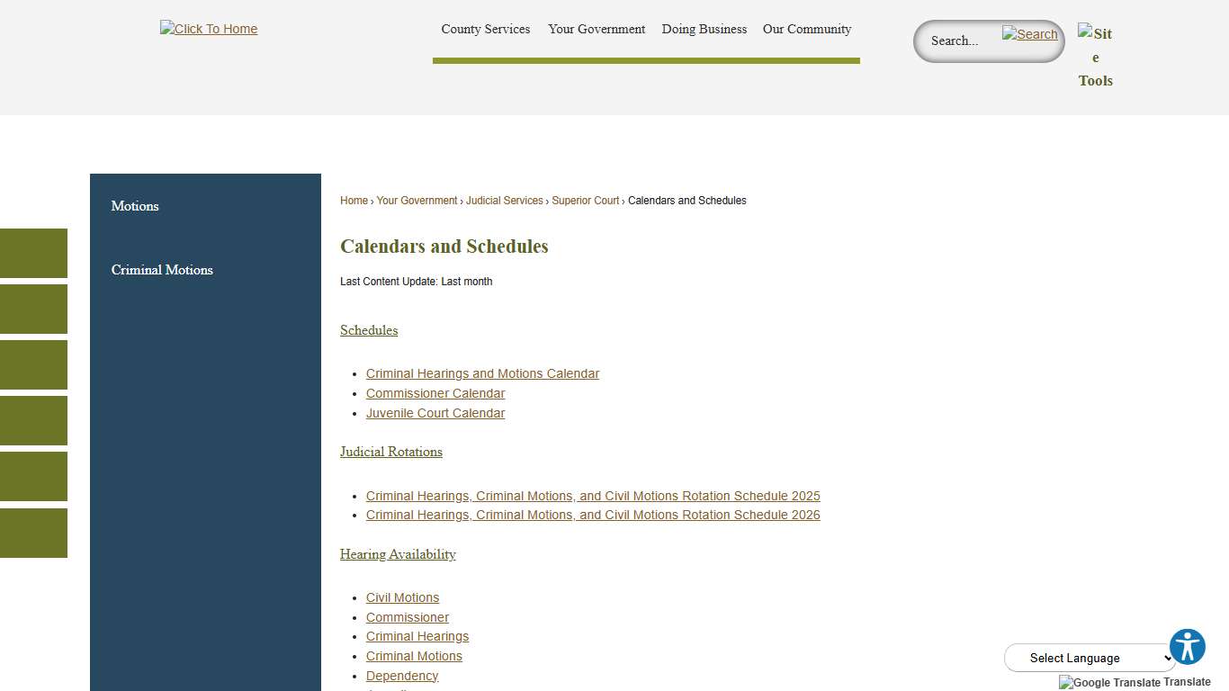 Calendars and Schedules Snohomish County, WA - Official Website